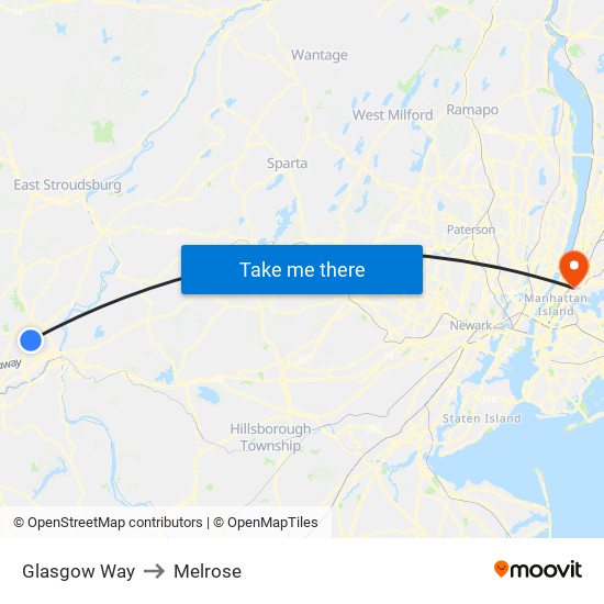 Glasgow Way to Melrose map