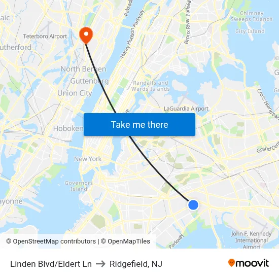 Linden Blvd/Eldert Ln to Ridgefield, NJ map