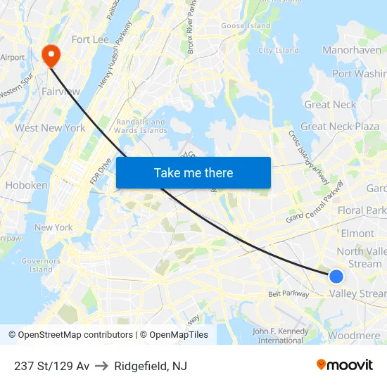 237 St/129 Av to Ridgefield, NJ map