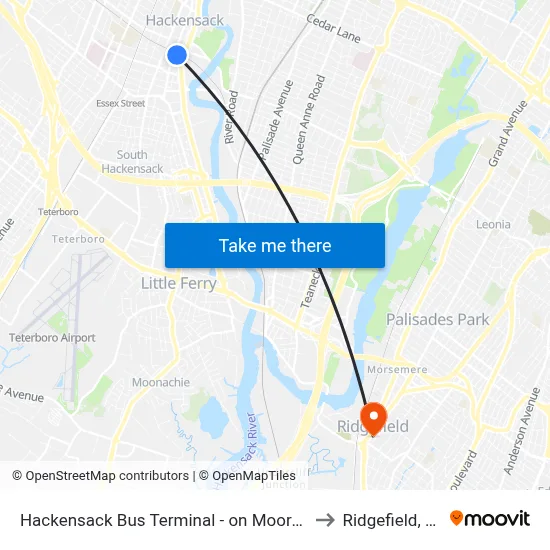 Hackensack Bus Terminal - on Moore St to Ridgefield, NJ map