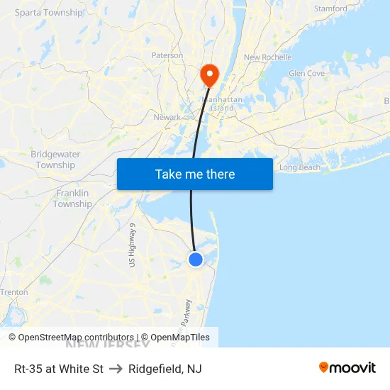 Rt-35 at White St to Ridgefield, NJ map
