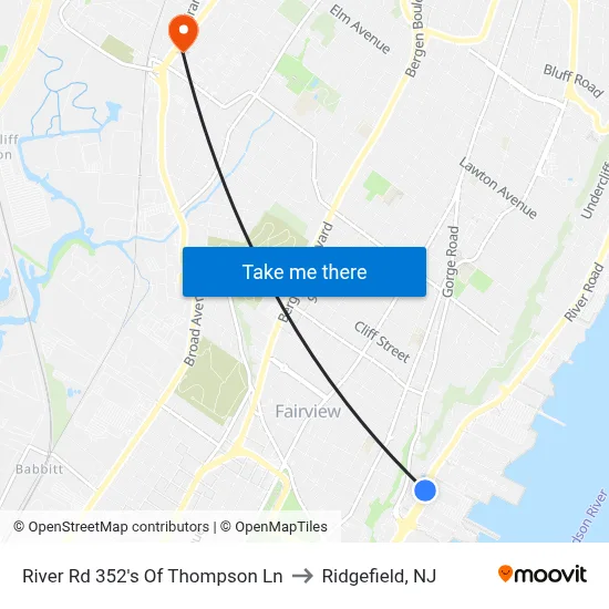 River Rd 352's Of Thompson Ln to Ridgefield, NJ map