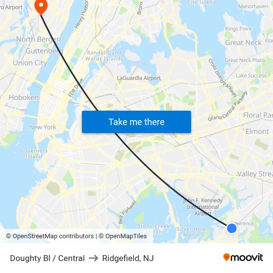 Doughty Bl / Central to Ridgefield, NJ map