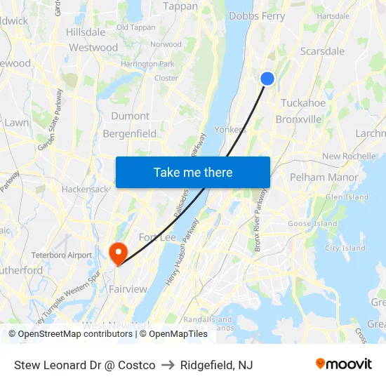 Stew Leonard Dr @ Costco to Ridgefield, NJ map