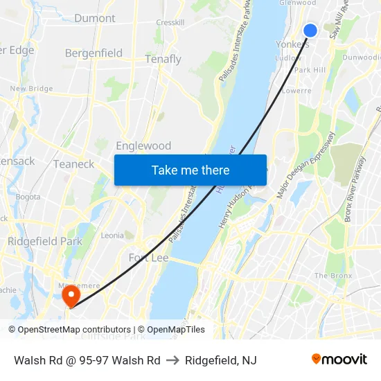 Walsh Rd @ 95-97 Walsh Rd to Ridgefield, NJ map