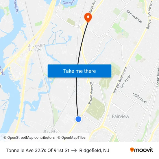 Tonnelle Ave 325's Of 91st St to Ridgefield, NJ map