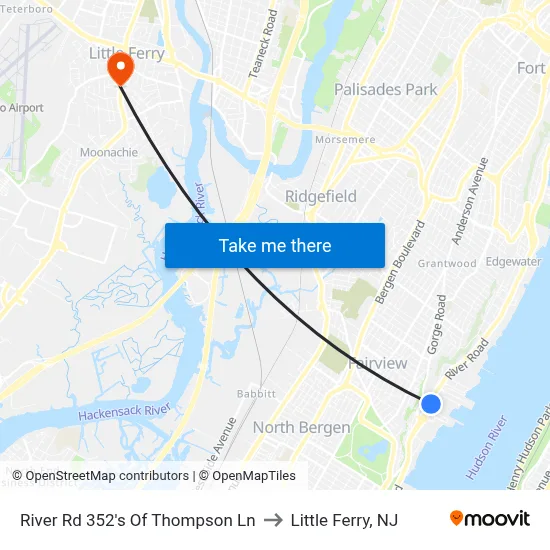 River Rd 352's Of Thompson Ln to Little Ferry, NJ map