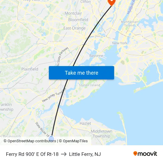 Ferry Rd 900' E Of Rt-18 to Little Ferry, NJ map