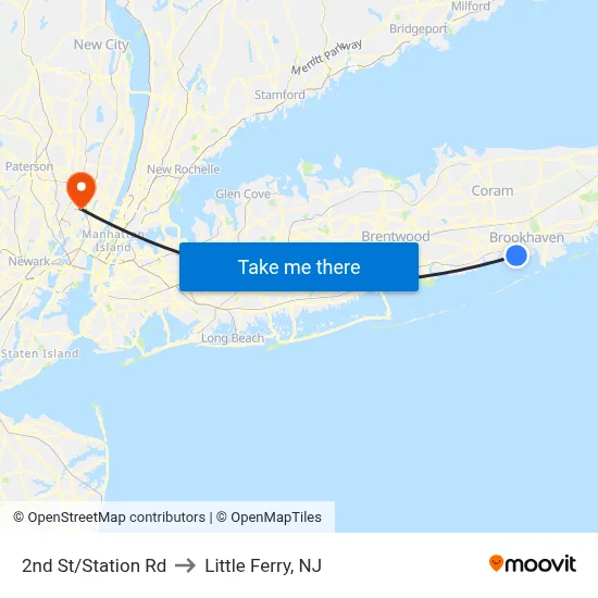 2nd St/Station Rd to Little Ferry, NJ map