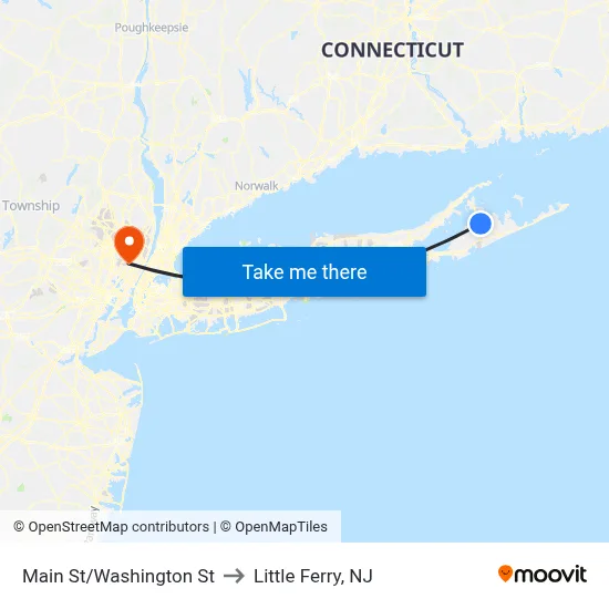 Main St/Washington St to Little Ferry, NJ map