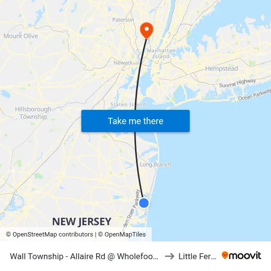Wall Township - Allaire Rd @ Wholefoods (Northbound) to Little Ferry, NJ map