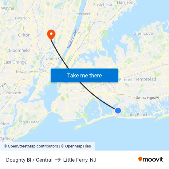 Doughty Bl / Central to Little Ferry, NJ map