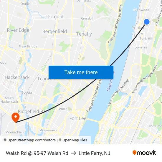 Walsh Rd @ 95-97 Walsh Rd to Little Ferry, NJ map