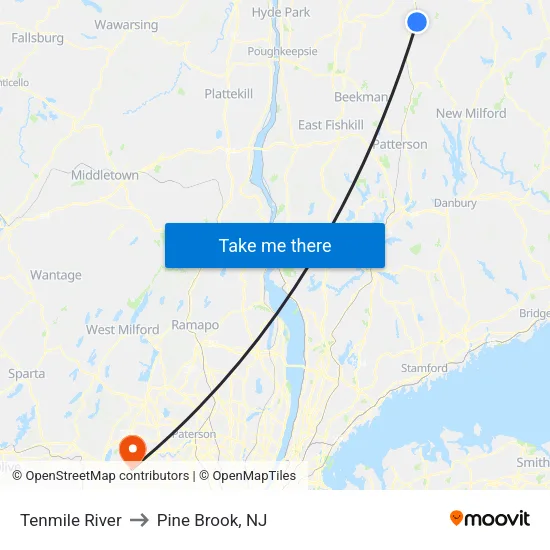 Tenmile River to Pine Brook, NJ map