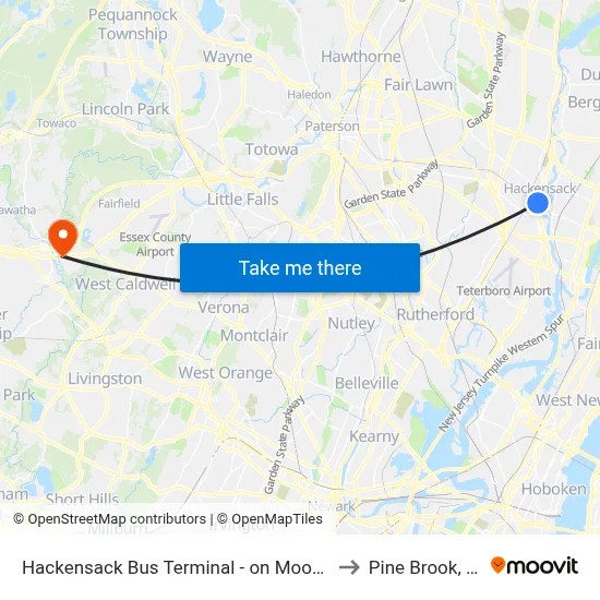 Hackensack Bus Terminal - on Moore St to Pine Brook, NJ map