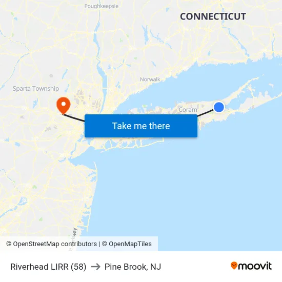 Riverhead LIRR (58) to Pine Brook, NJ map