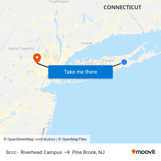 Sccc - Riverhead Campus to Pine Brook, NJ map