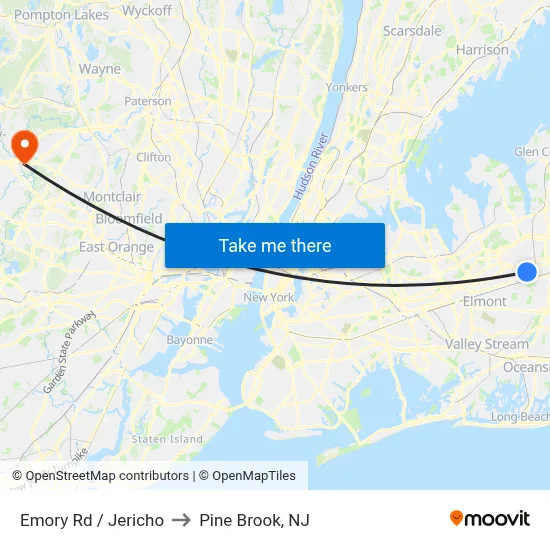 Emory Rd / Jericho to Pine Brook, NJ map