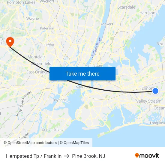 Hempstead Tp / Franklin to Pine Brook, NJ map