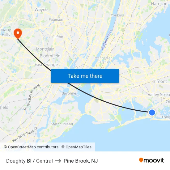 Doughty Bl / Central to Pine Brook, NJ map