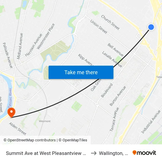 Summit Ave at West Pleasantview Ave to Wallington, NJ map
