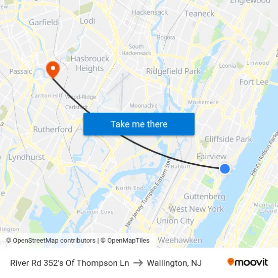 River Rd 352's Of Thompson Ln to Wallington, NJ map