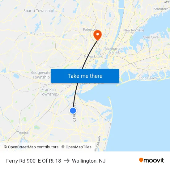 Ferry Rd 900' E Of Rt-18 to Wallington, NJ map