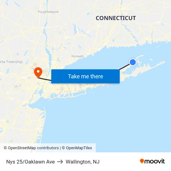 Nys 25/Oaklawn Ave to Wallington, NJ map