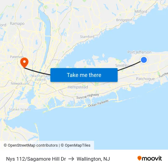 Nys 112/Sagamore Hill Dr to Wallington, NJ map