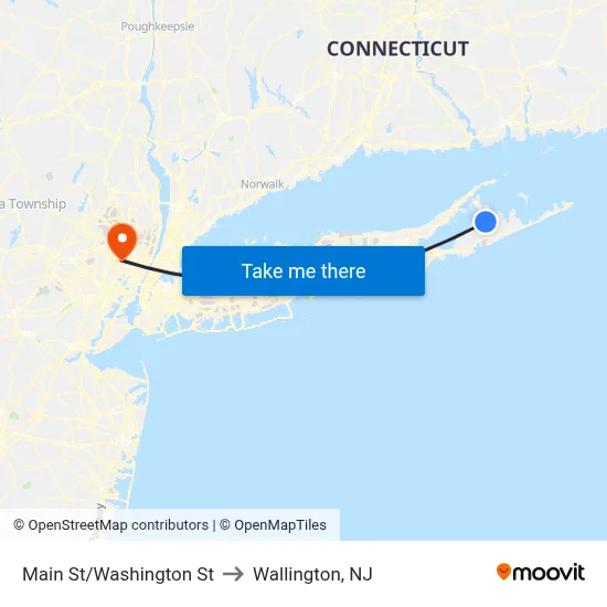 Main St/Washington St to Wallington, NJ map