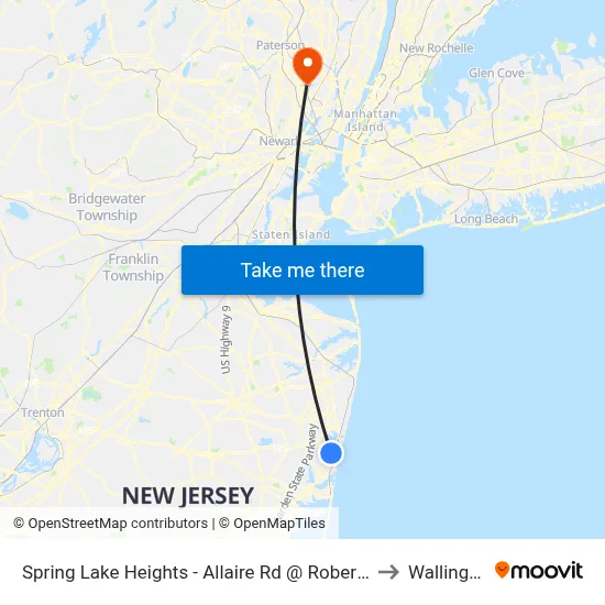 Spring Lake Heights - Allaire Rd @ Robertson Park (Southbound) to Wallington, NJ map
