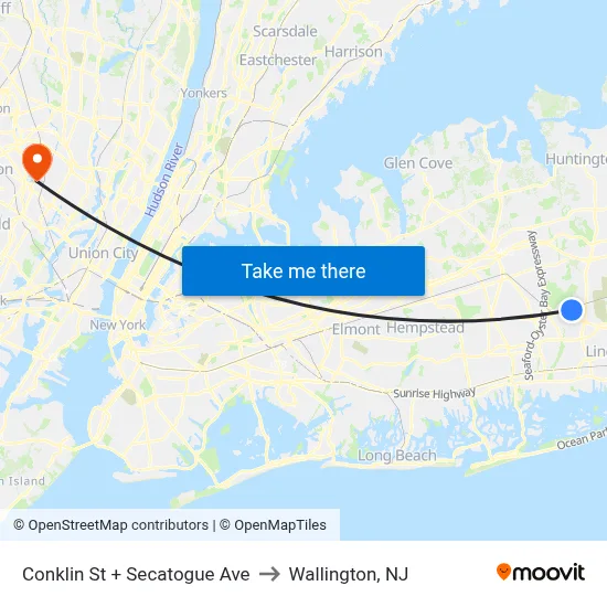 Conklin St + Secatogue Ave to Wallington, NJ map
