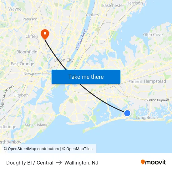 Doughty Bl / Central to Wallington, NJ map