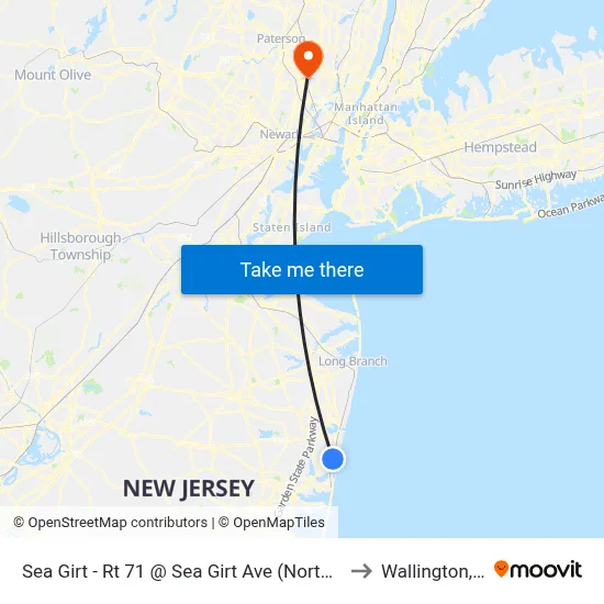 Sea Girt - Rt 71 @ Sea Girt Ave (Northbound) to Wallington, NJ map