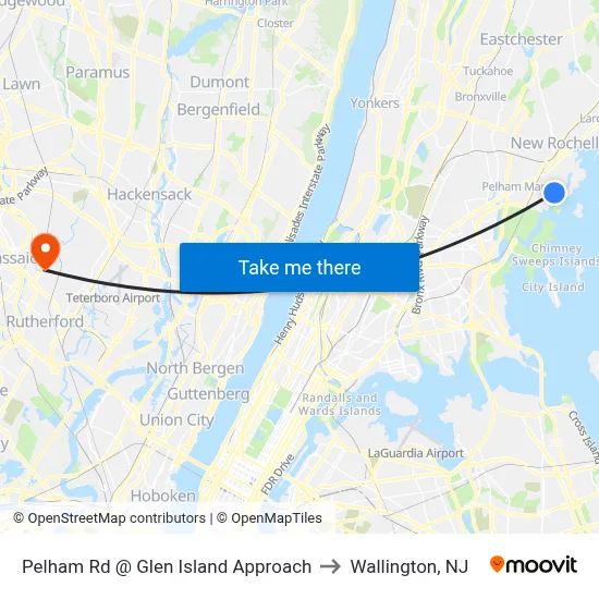Pelham Rd @ Glen Island Approach to Wallington, NJ map