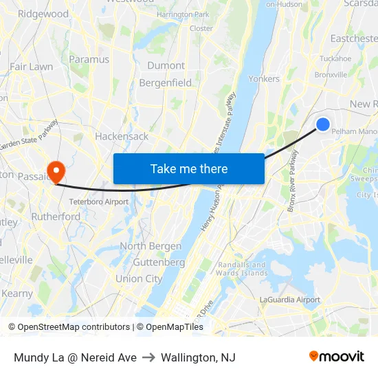 Mundy La @ Nereid Ave to Wallington, NJ map