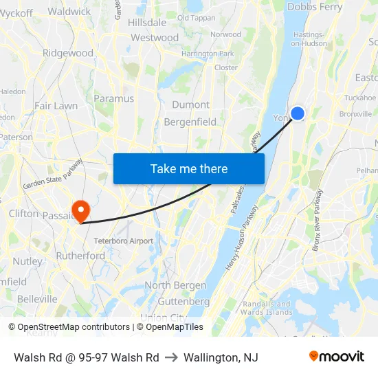 Walsh Rd @ 95-97 Walsh Rd to Wallington, NJ map