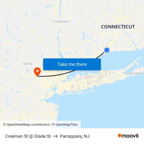 Coleman St @ Glade St to Parsippany, NJ map