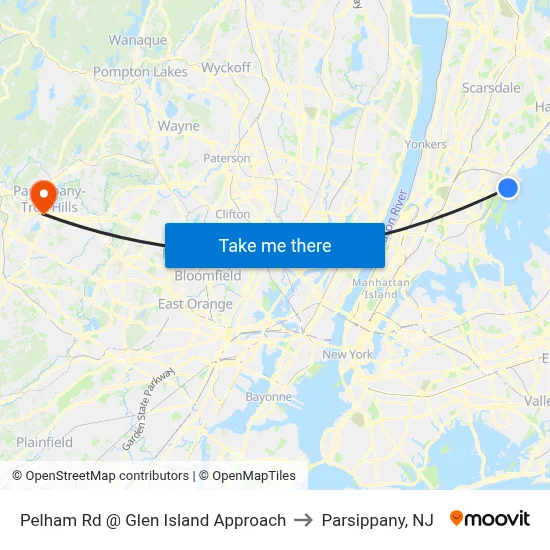 Pelham Rd @ Glen Island Approach to Parsippany, NJ map