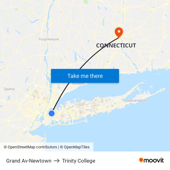 Grand Av-Newtown to Trinity College map