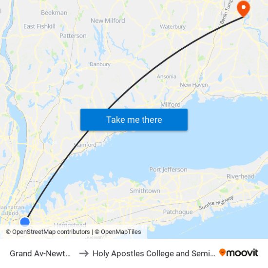 Grand Av-Newtown to Holy Apostles College and Seminary map