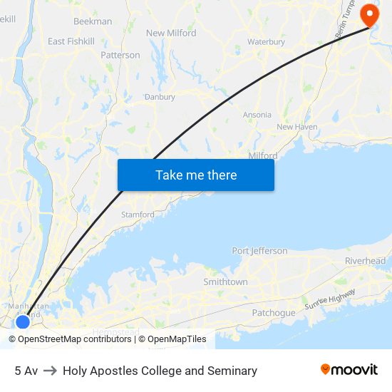 5 Av to Holy Apostles College and Seminary map
