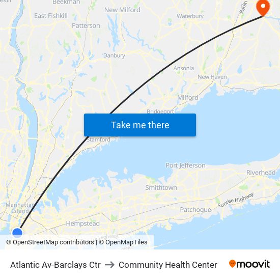 Atlantic Av-Barclays Ctr to Community Health Center map