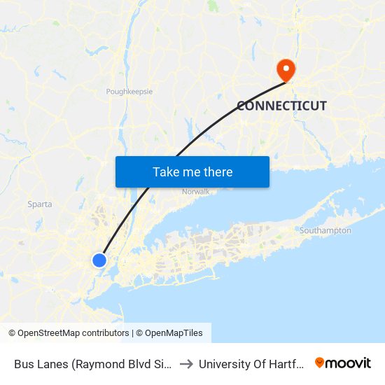 Bus Lanes (Raymond Blvd Side) to University Of Hartford map
