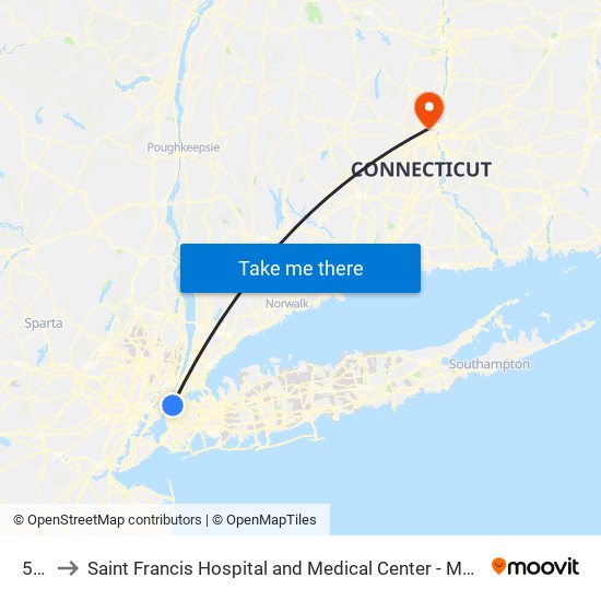 5 Av to Saint Francis Hospital and Medical Center - Mount Sinai Campus map