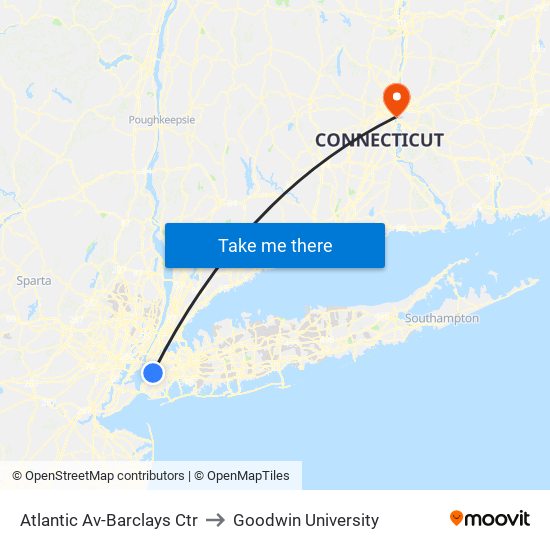 Atlantic Av-Barclays Ctr to Goodwin University map