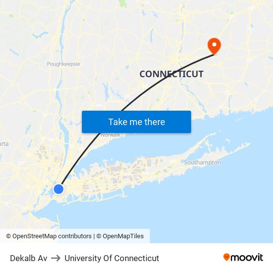 Dekalb Av to University Of Connecticut map