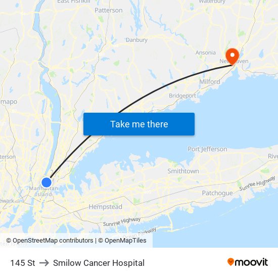 145 St to Smilow Cancer Hospital map