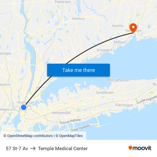 57 St-7 Av to Temple Medical Center map