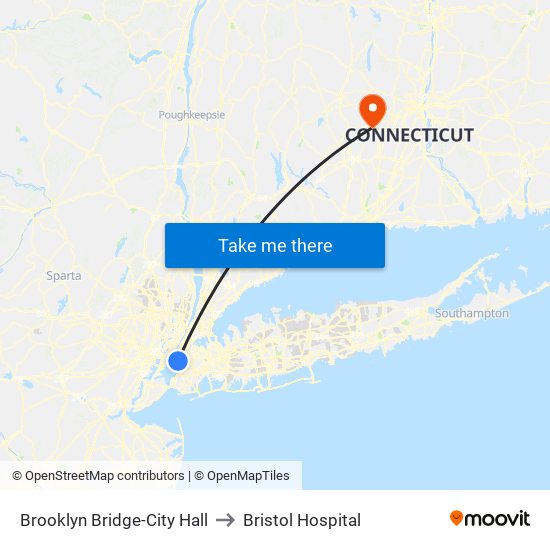 Brooklyn Bridge-City Hall to Bristol Hospital map